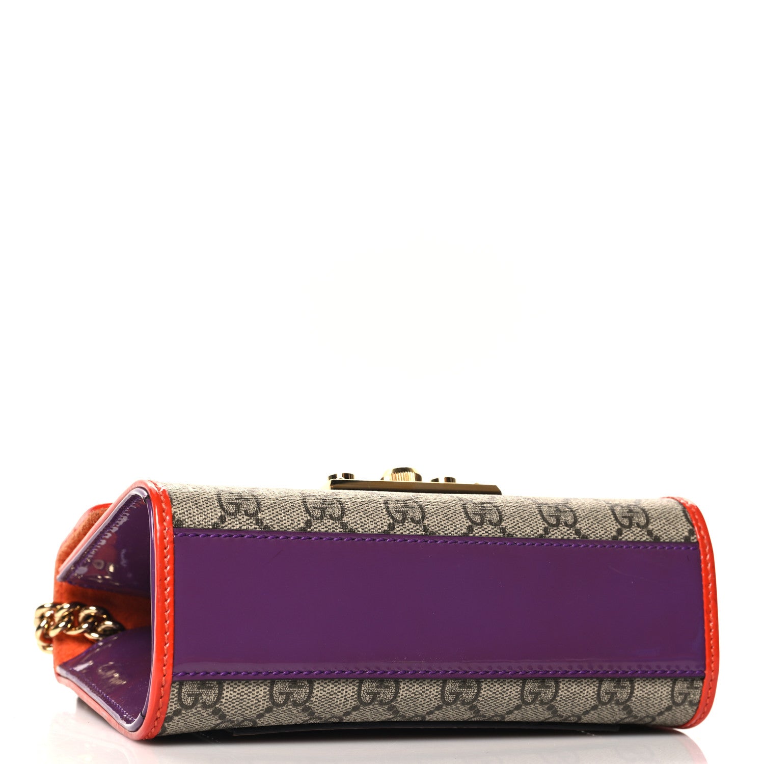 Gucci GG Supreme Monogram Patent Small Padlock Shoulder Bag Multicolor 4 of 12