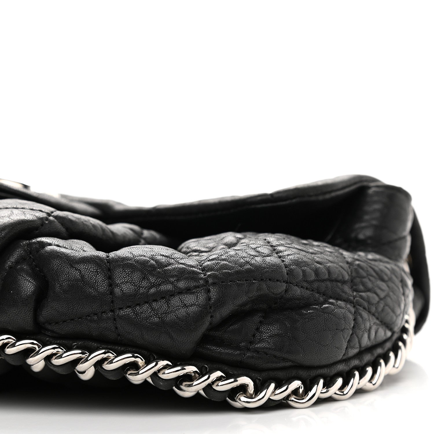 Chanel Washed Lambskin Quilted Medium Chain Around Messenger Black 9 of 9
