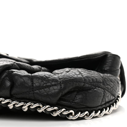 Chanel Washed Lambskin Quilted Medium Chain Around Messenger Black 9 of 9