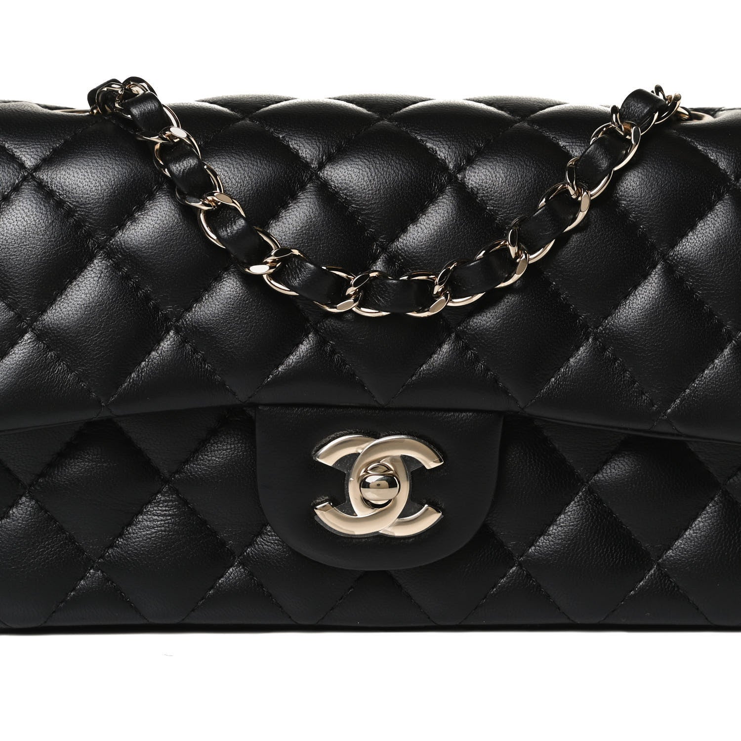 Chanel Lambskin Quilted Mini Rectangular Flap Black 7 of 12