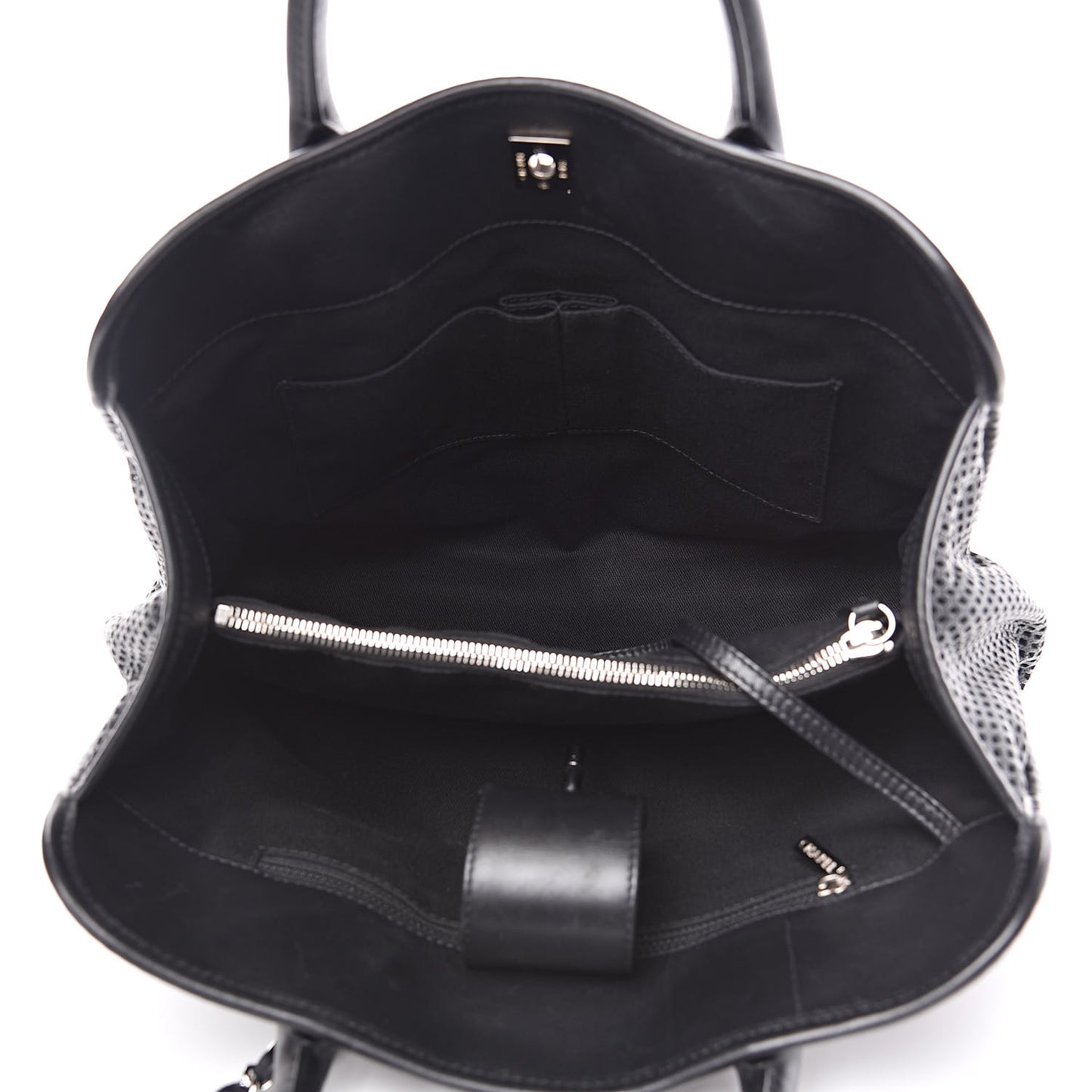 Calfskin Perforated Up In The Air Tote Black