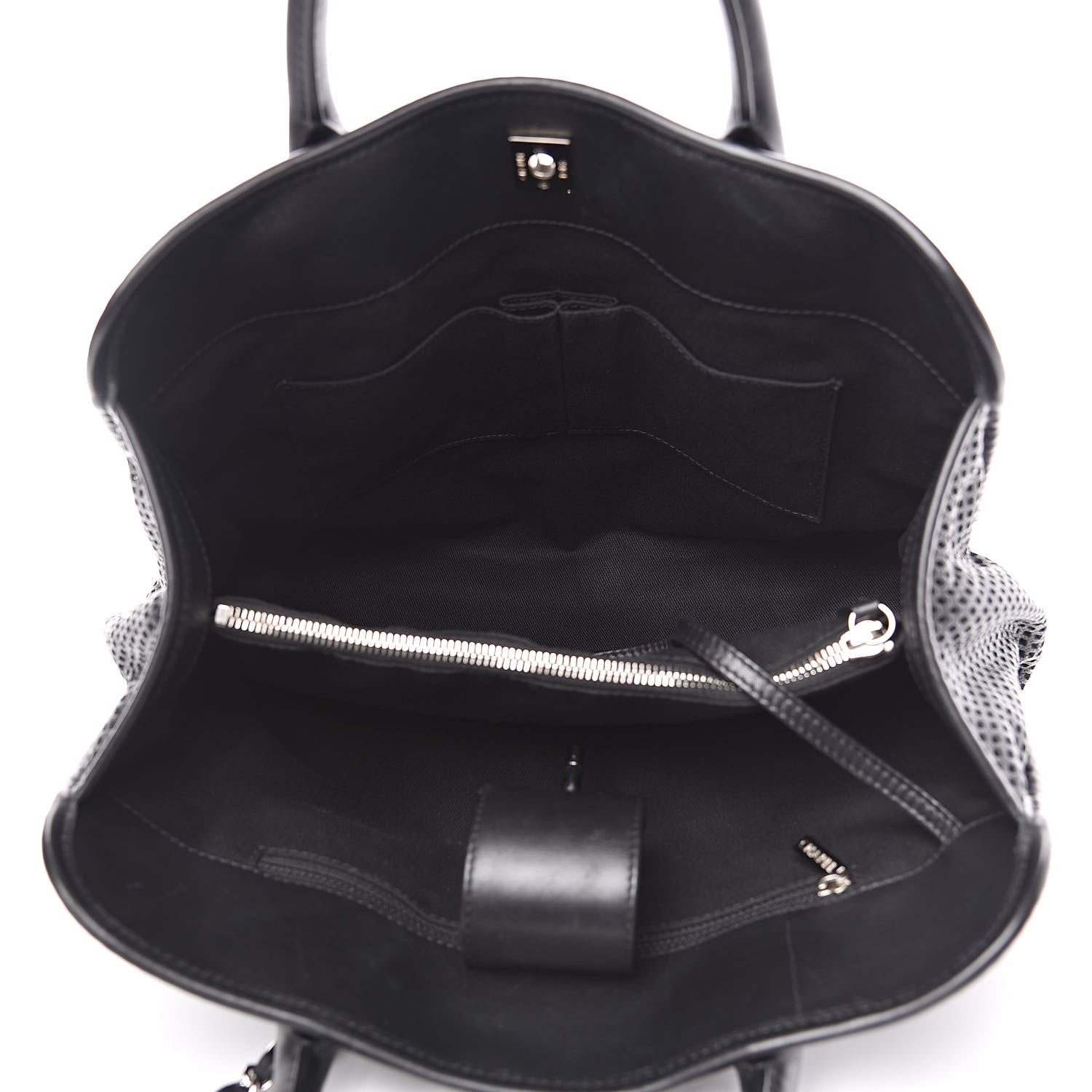 Chanel Calfskin Perforated Up In The Air Tote Black 5 of 13