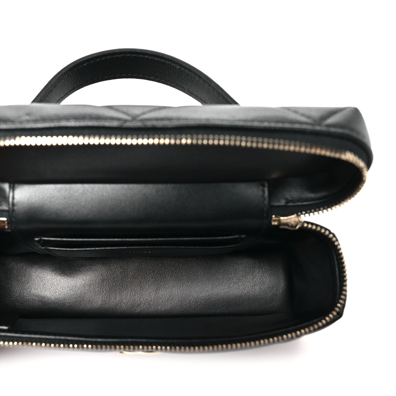 Chanel Caviar Quilted Top Handle Slim Vanity With Chain Black 5 of 11