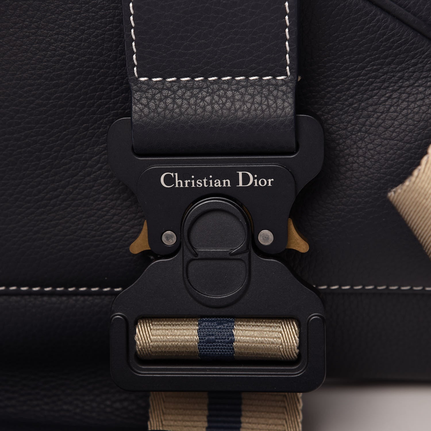 Christian Dior Grained Calfskin Kim Jones Saddle Bag Navy Blue 11 of 11