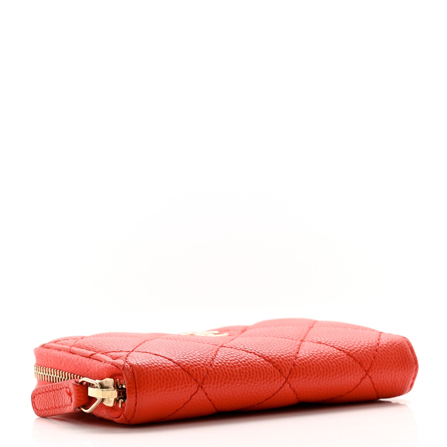 Chanel Caviar Quilted Zip Coin Purse Red 4 of 12
