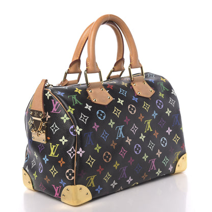 Louis Vuitton Monogram Multicolor Speedy 30 Black 3 of 9