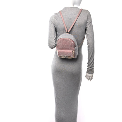 Chanel Sequin Tri-color Waterfall Backpack Pink Beige Grey 2 of 10