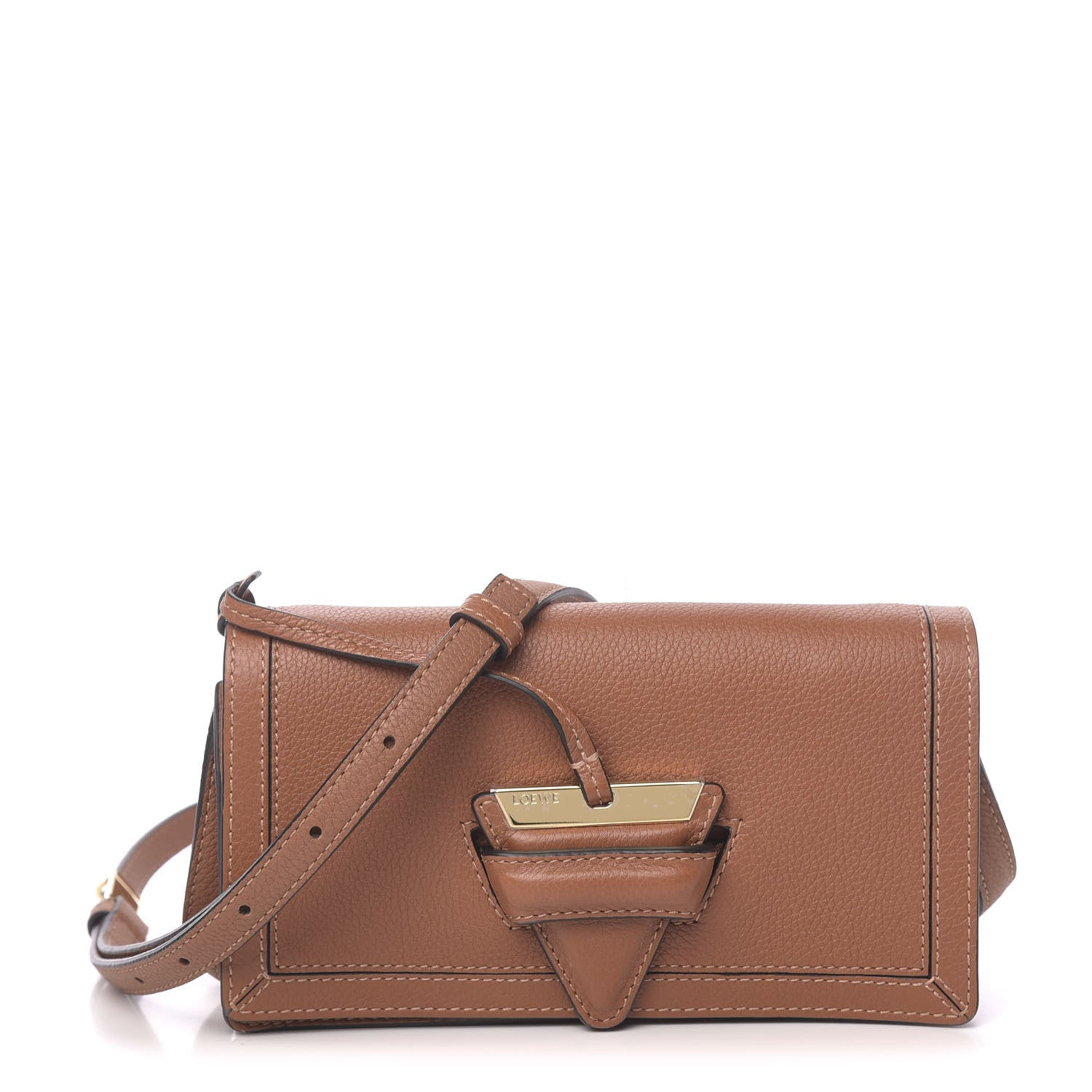Loewe Grained Calfskin Mini Barcelona Shoulder Bag Tan 1 of 9