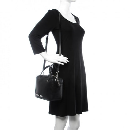 Balenciaga Shiny Day Calfskin XS Triangle Square Bag Black 2 of 7