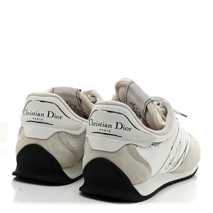 Christian Dior Calfskin Nylon Womens D-Sketch Sneakers 40 White 5 of 9