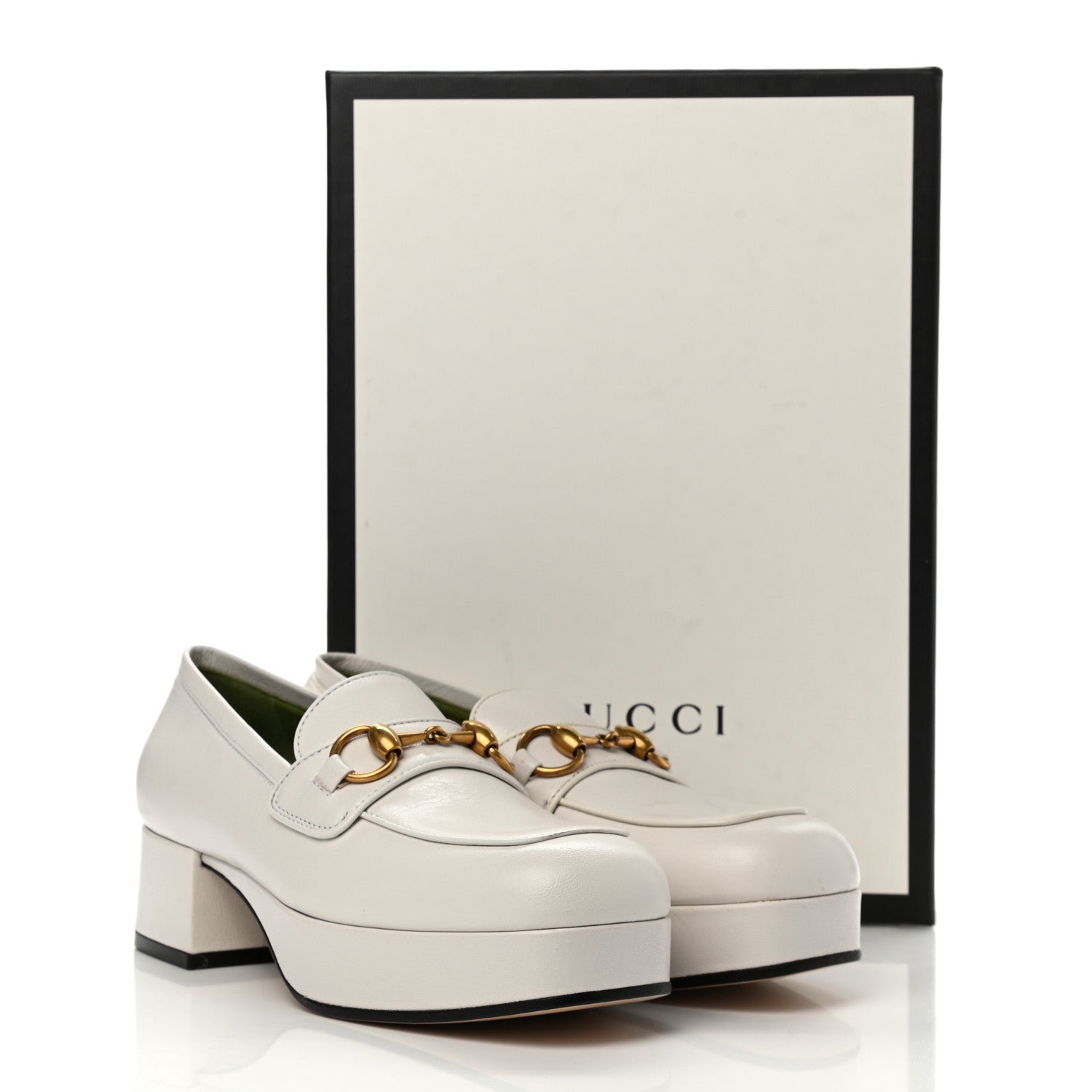 Gucci Goatskin Houdan Platform Loafers 36 Great White 9 of 9