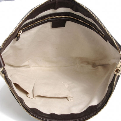 Gucci Monogram Vintage Web Medium Half Moon Hobo Ebony 5 of 7