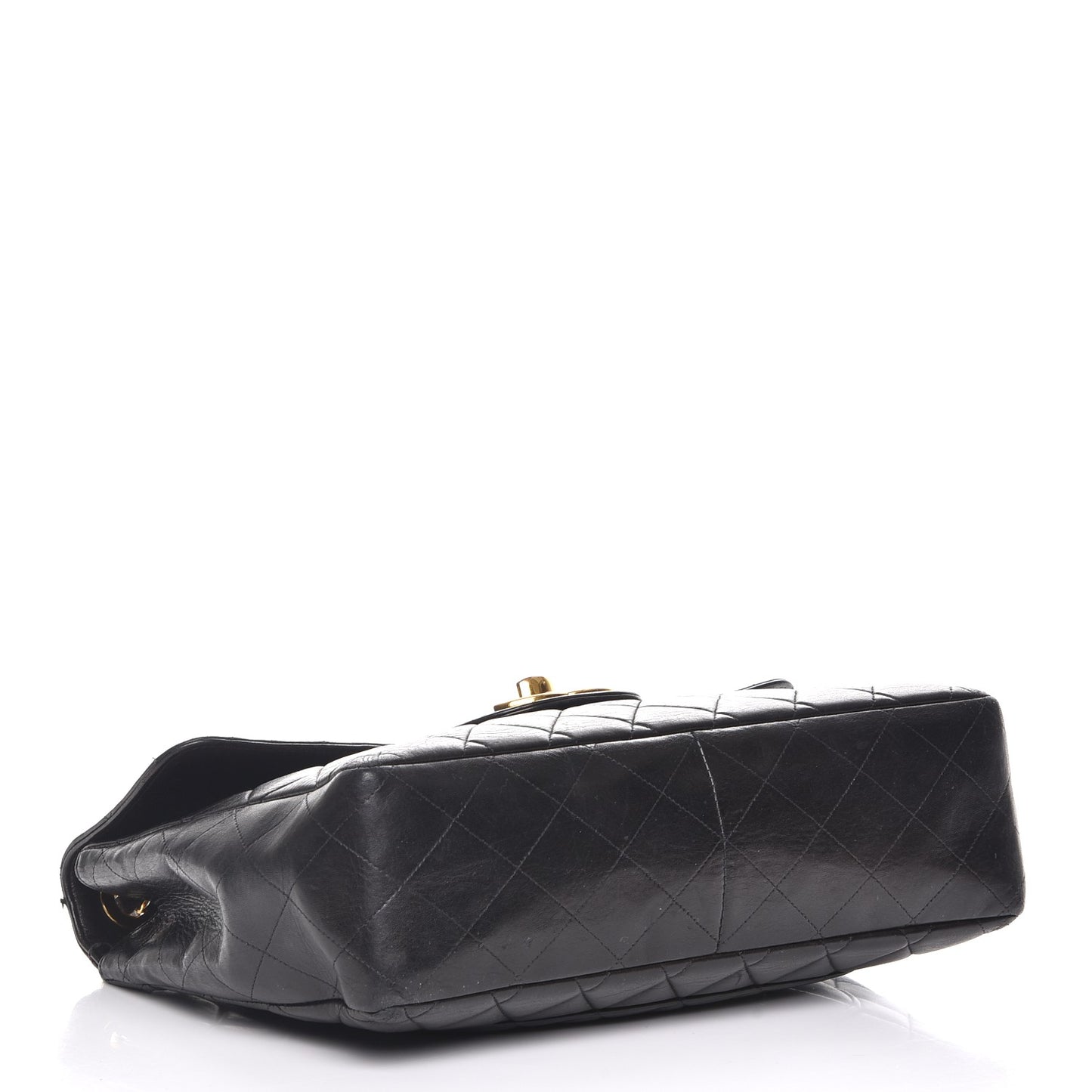 Lambskin Quilted Jumbo Single Flap Black