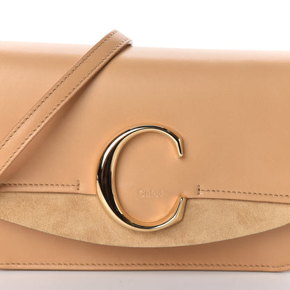 Chloe Calfskin Suede C Clutch With Chain Bleached Brown 10 of 10