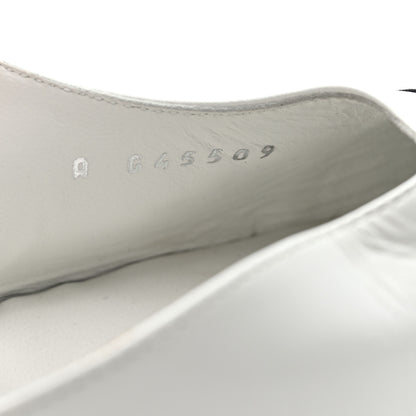 Chanel Goatskin Grosgrain Cap Toe CC Slingback Pumps 39 White Black 9 of 9