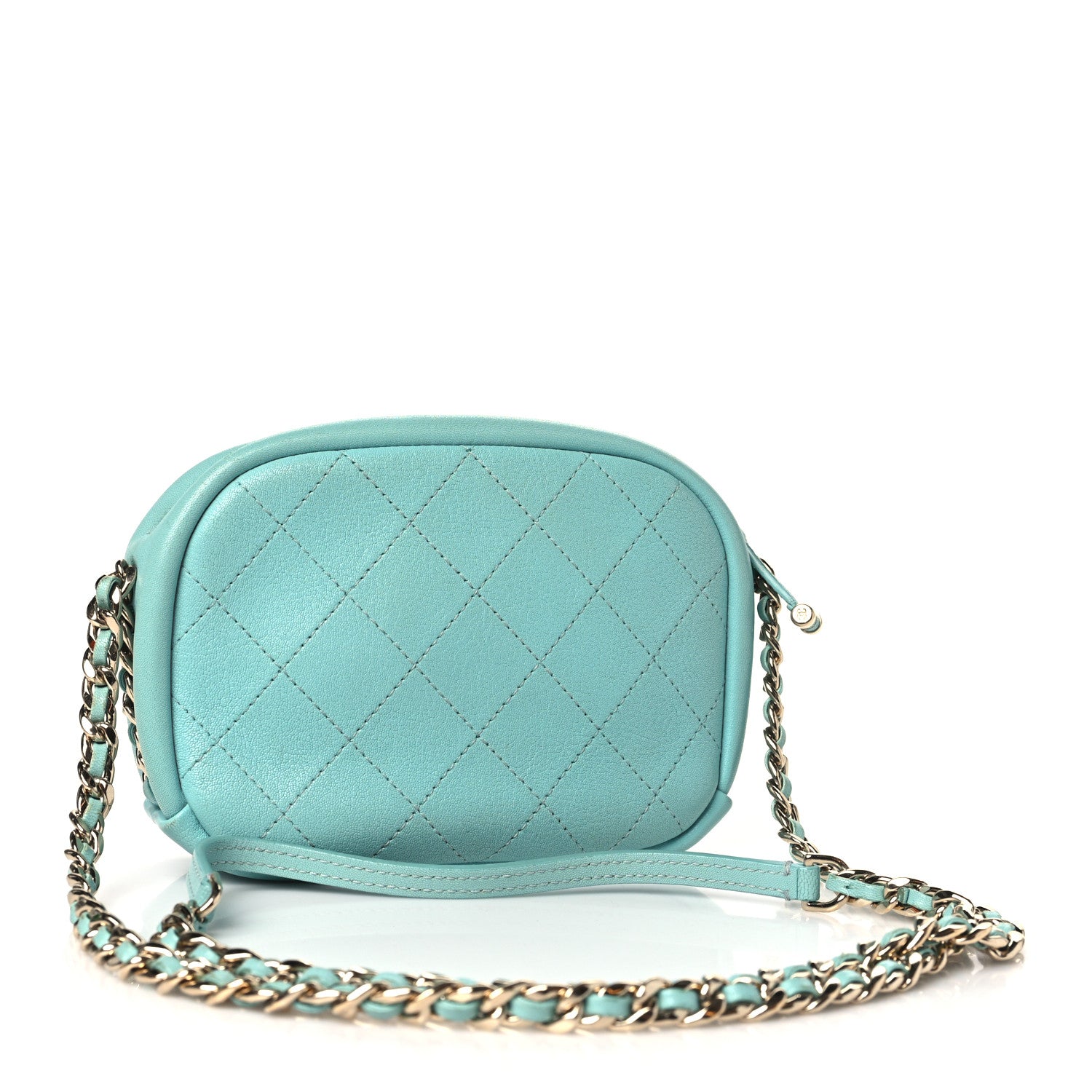 Chanel Goatskin Quilted Small Casual Trip Camera Case Light Blue 3 of 11