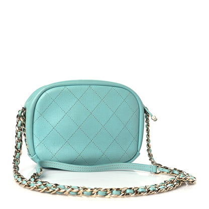 Chanel Goatskin Quilted Small Casual Trip Camera Case Light Blue 3 of 11