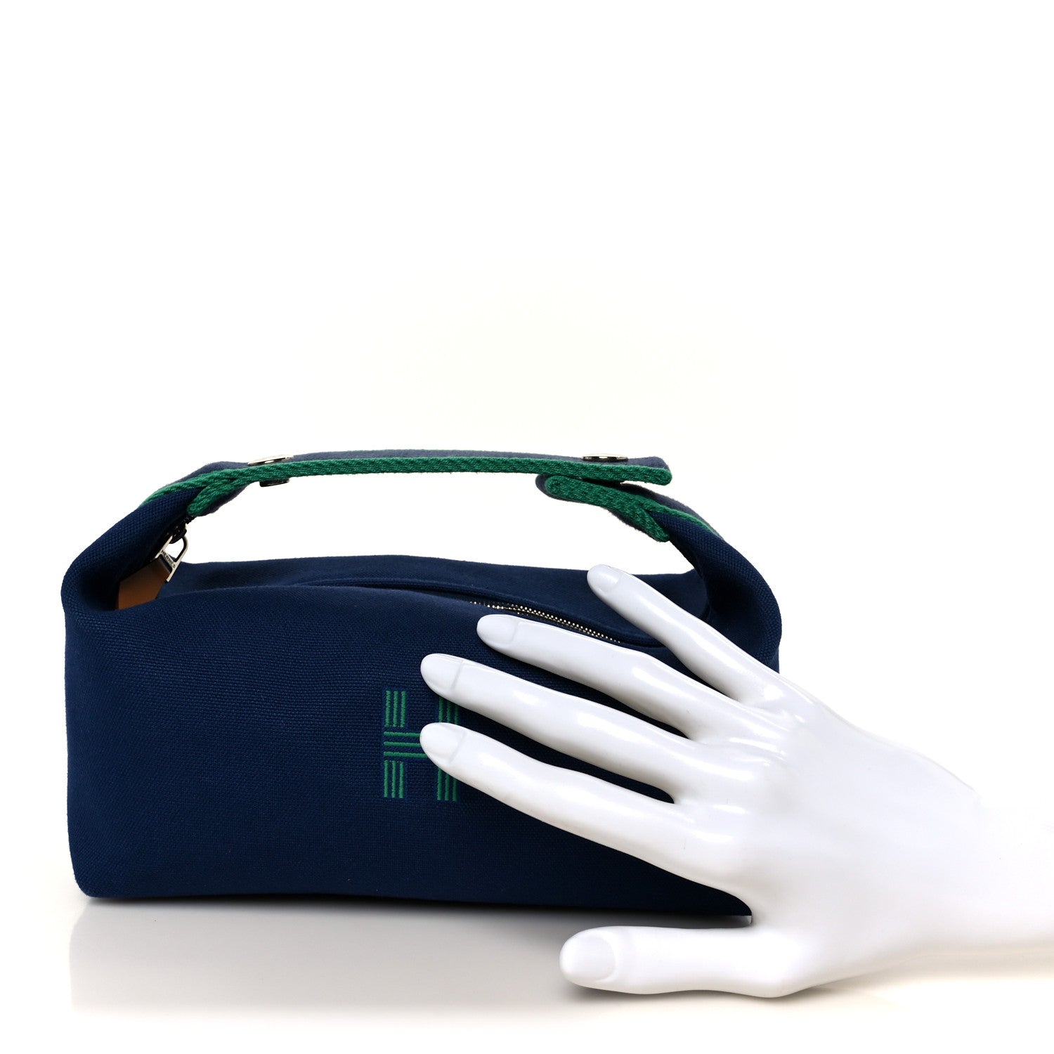 Hermes Canvas Small Bride-A-Brac Pouch Marine 2 of 9