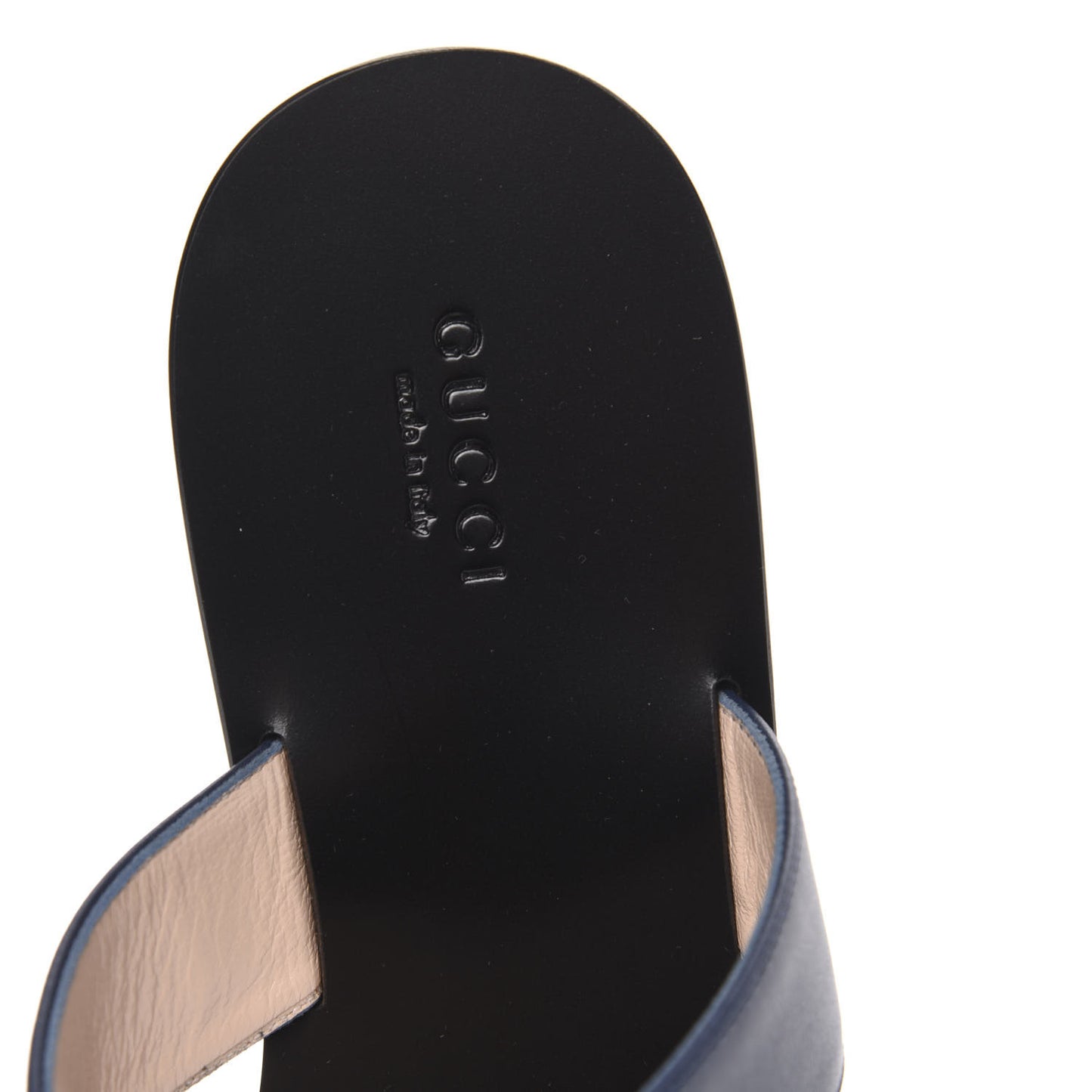 Calfskin GG Marmont Thong Sandals 38.5 Blue Agata
