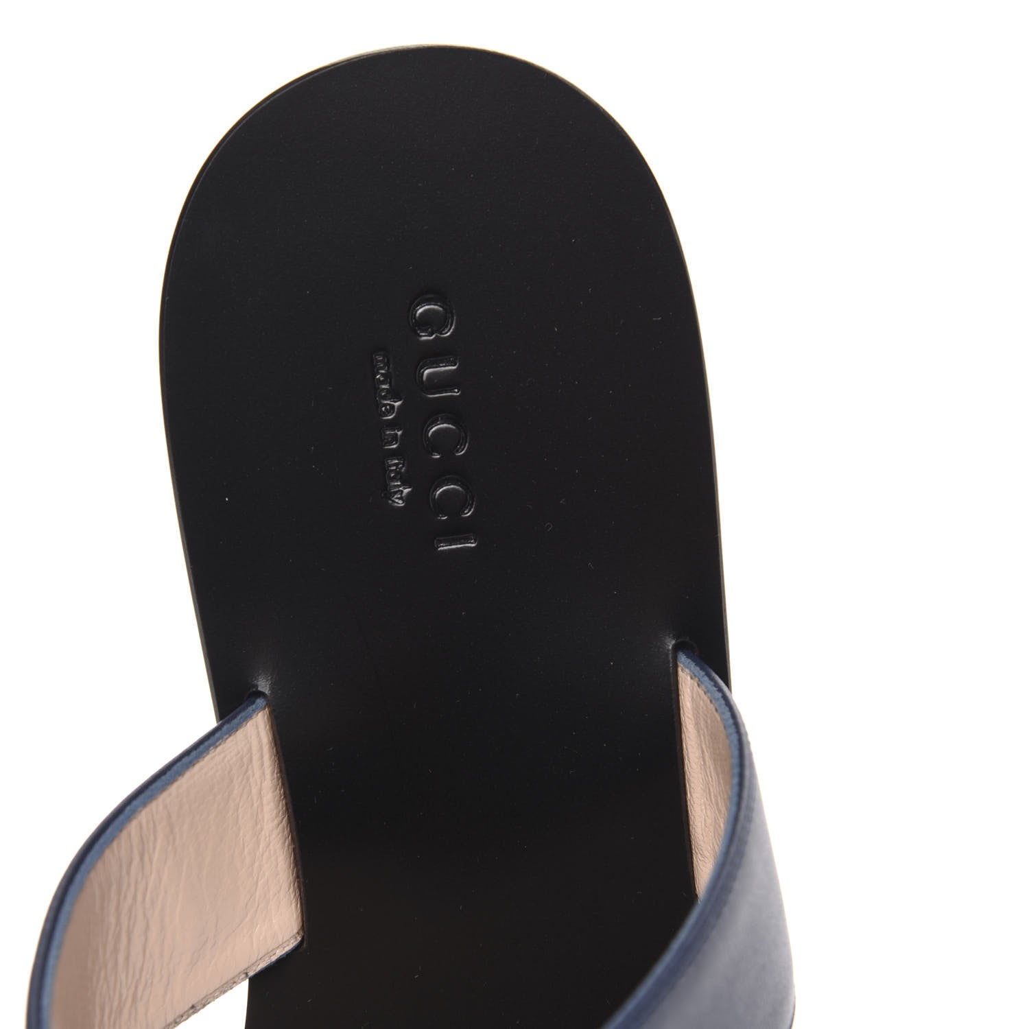 Gucci Calfskin GG Marmont Thong Sandals 38.5 Blue Agata 6 of 8