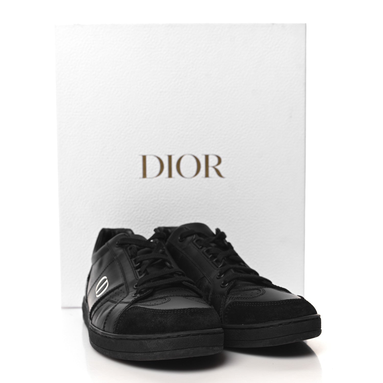 Christian Dior Calfskin Suede Logo Sneakers 37 Black 9 of 9