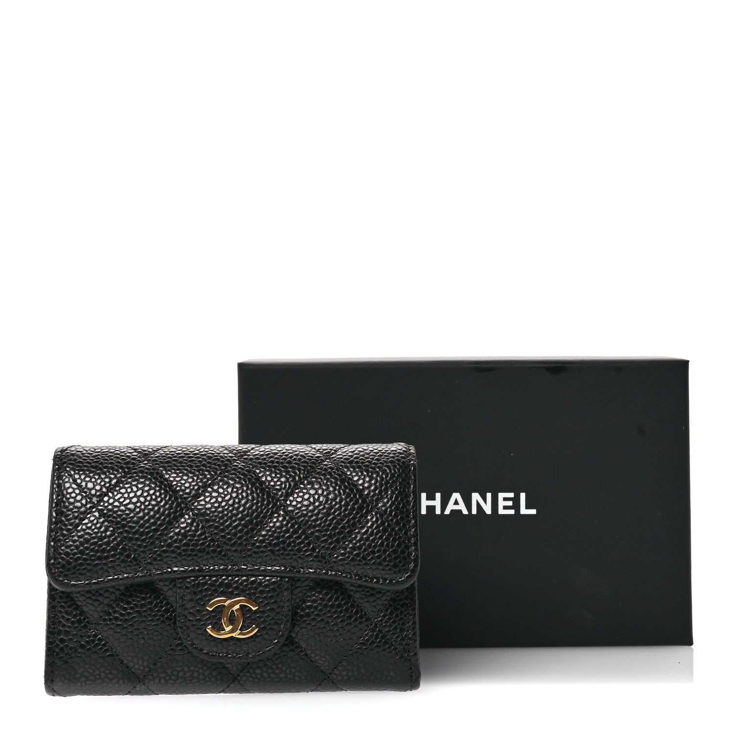 Chanel Caviar Quilted Flap Card Holder Wallet Black 9 of 9