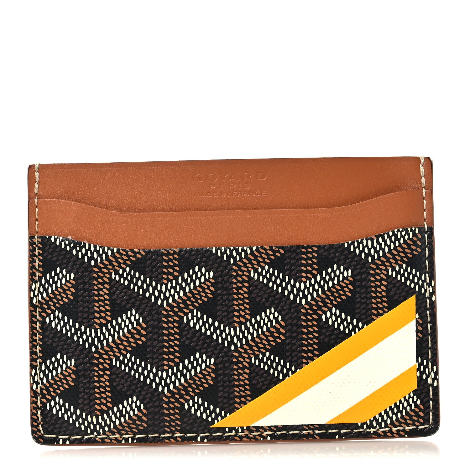 Goyard Goyardine Stripe Saint Sulpice Card Holder Black Gold 1 of 7
