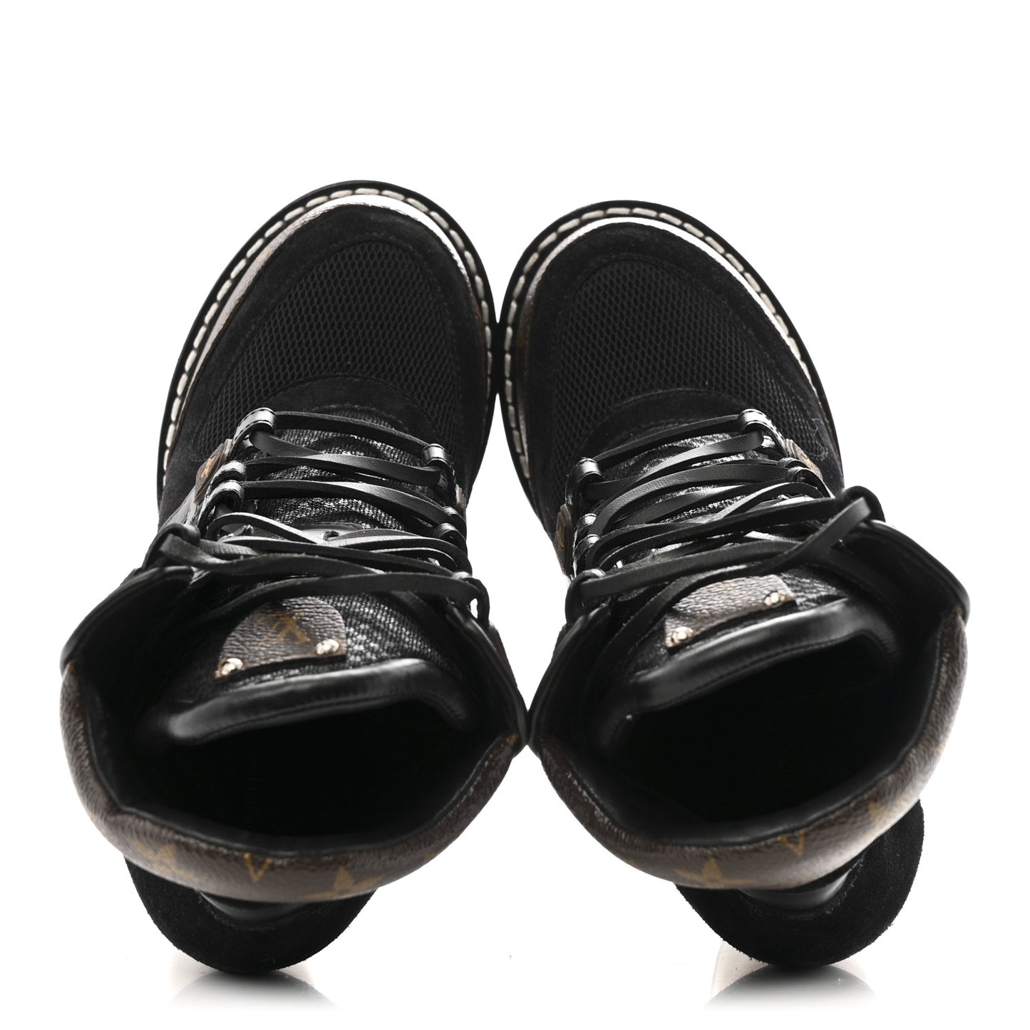 Suede Calfskin Monogram Star Trail Ankle Boots 37 Black