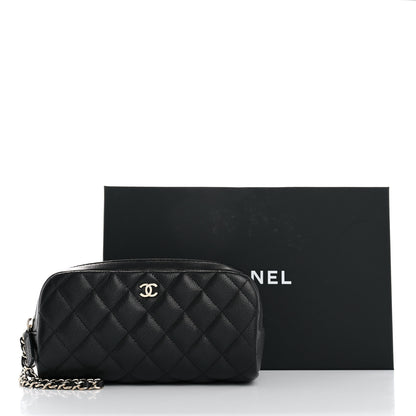 Chanel Caviar Quilted Toiletry Case With Chain Black 8 of 8