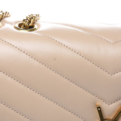 Saint Laurent Calfskin Y Quilted Monogram Medium Loulou Chain Satchel Nude Powder 10 of 12