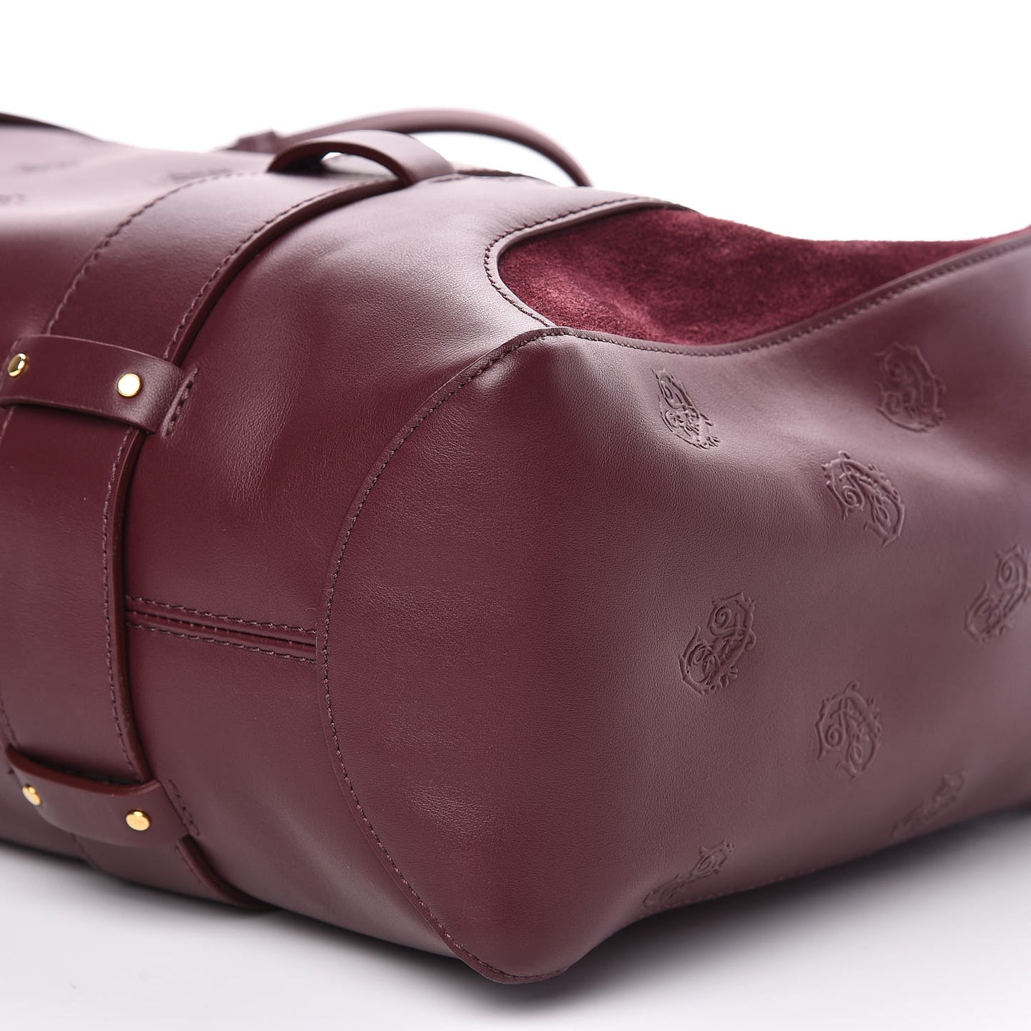 Smooth Calfskin Embossed Tao Zipped Tote Burnt Brown