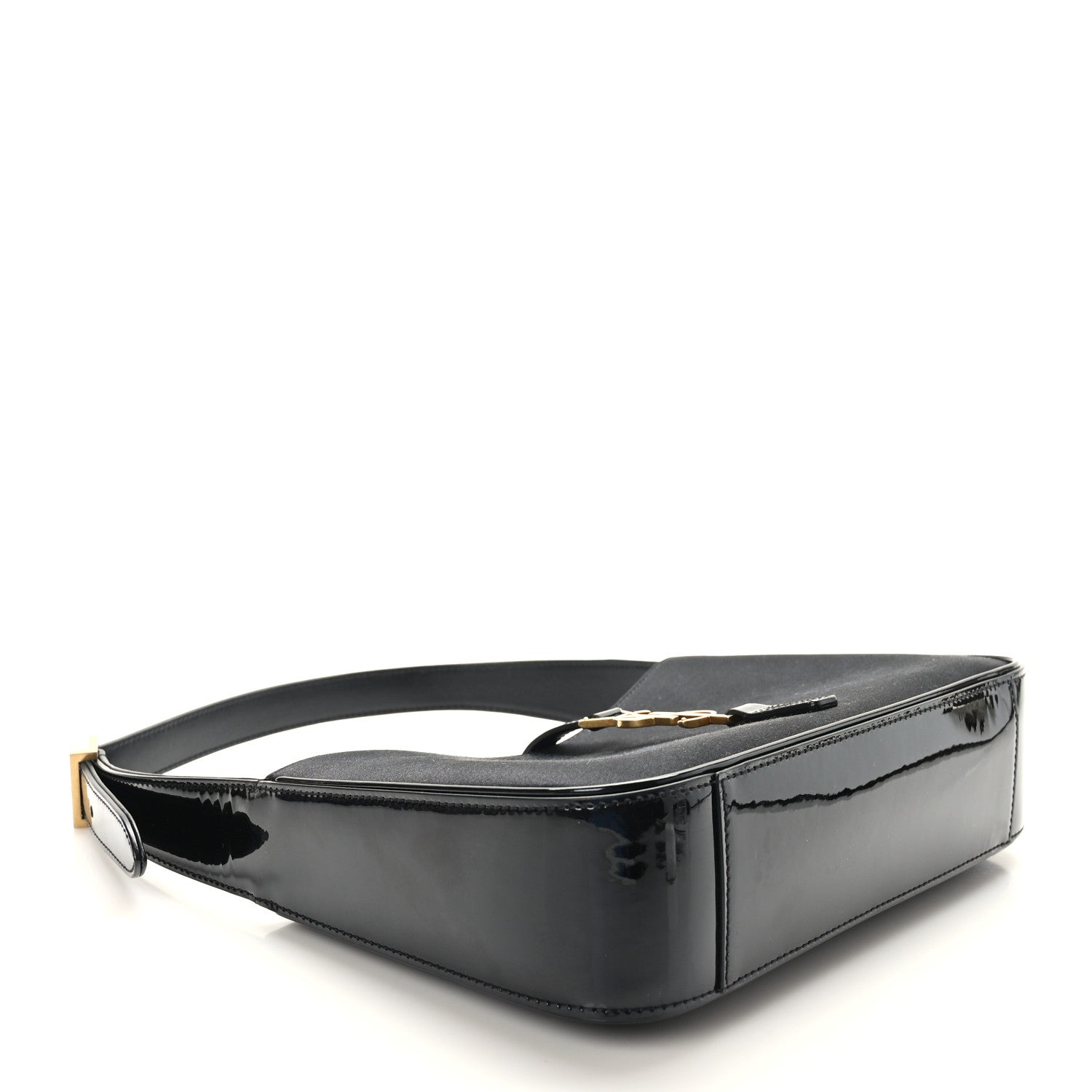 Saint Laurent Silk Satin Calfskin Le 5 A 7 Hobo Black 7 of 17
