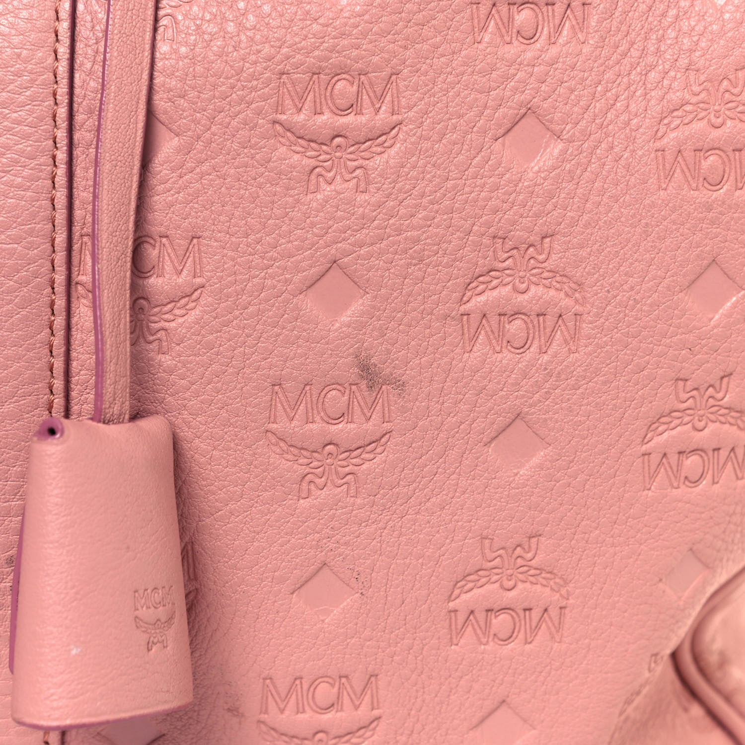 MCM Calfskin Ottomar Monogram Duffle Bag Pink 22 of 24