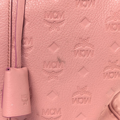 MCM Calfskin Ottomar Monogram Duffle Bag Pink 22 of 24