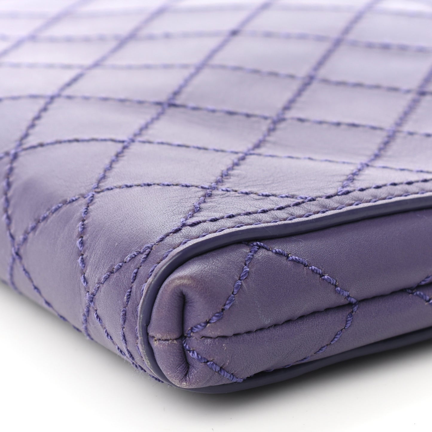 Calfskin Wild Stitch Small Shopping Tote Purple