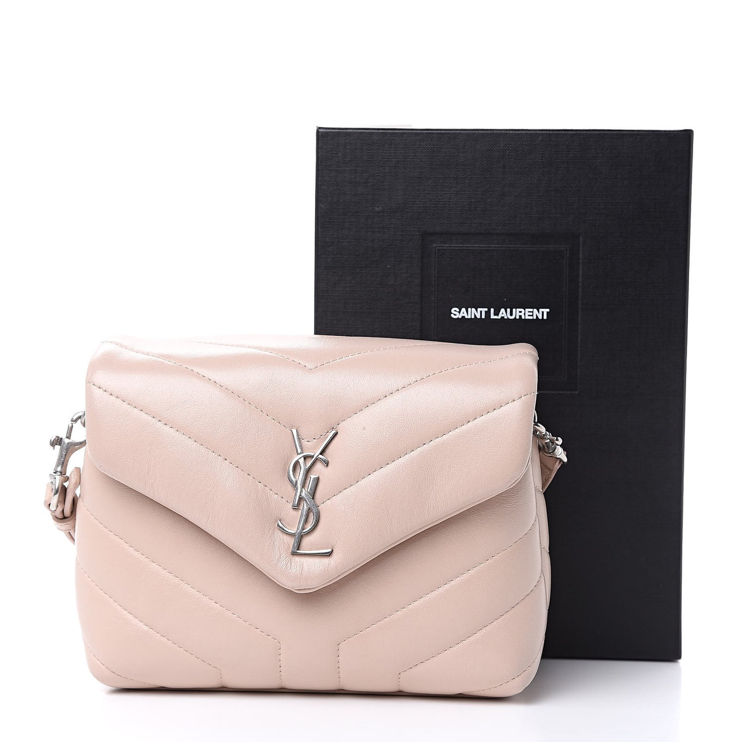 Calfskin Y Quilted Monogram Toy Loulou Crossbody Bag Nude Powder