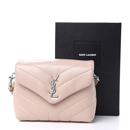 Saint Laurent Calfskin Y Quilted Monogram Toy Loulou Crossbody Bag Nude Powder 14 of 14