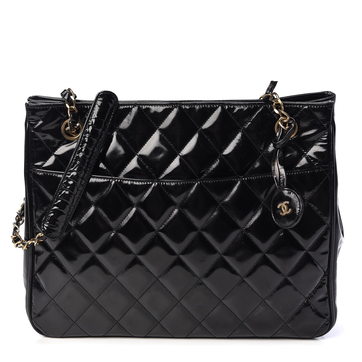 Chanel Patent Quilted Tote Black 1 of 14