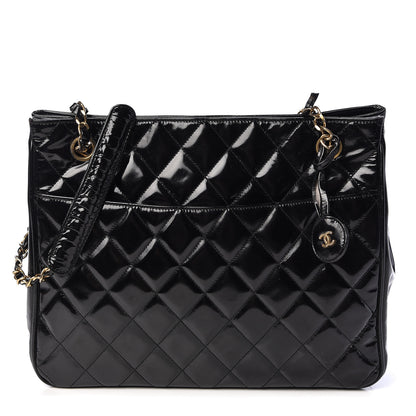 Chanel Patent Quilted Tote Black 1 of 14