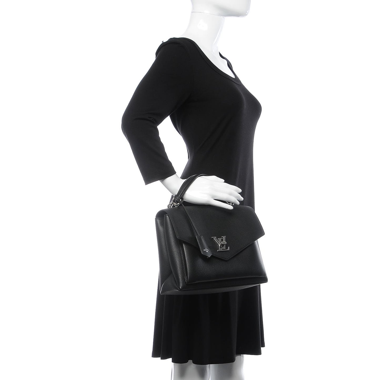 Soft Calfskin My Lockme Top Handle Black