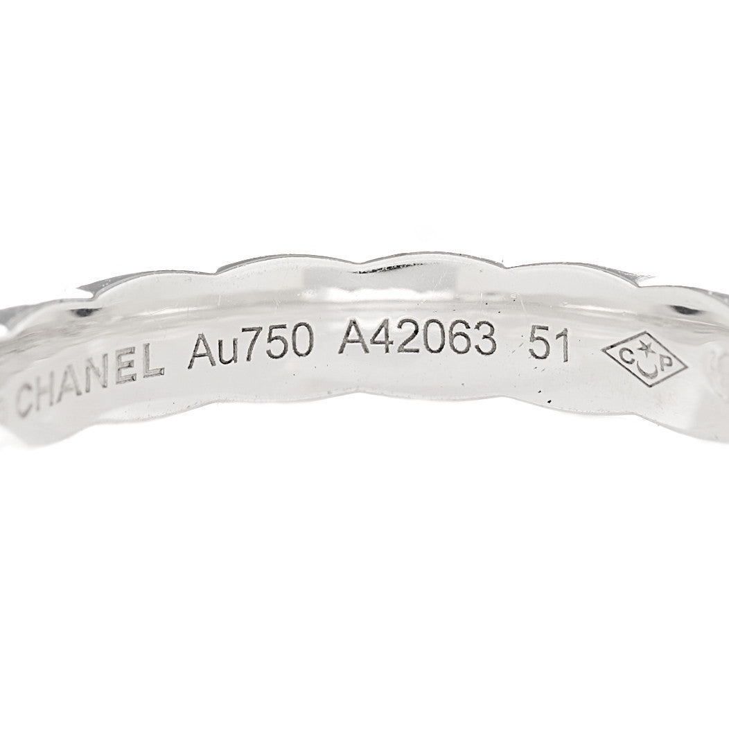 Chanel 18K White Gold Diamond Mini Coco Crush Ring 51 5.75 4 of 5