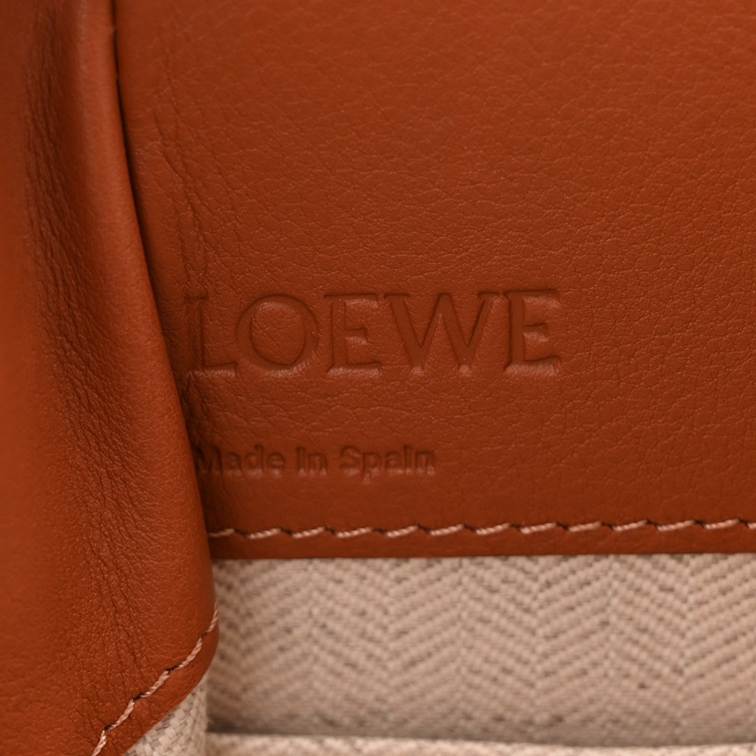 Loewe Calfskin Canvas Mini Hammock Shoulder Bag Natural Tan 6 of 10