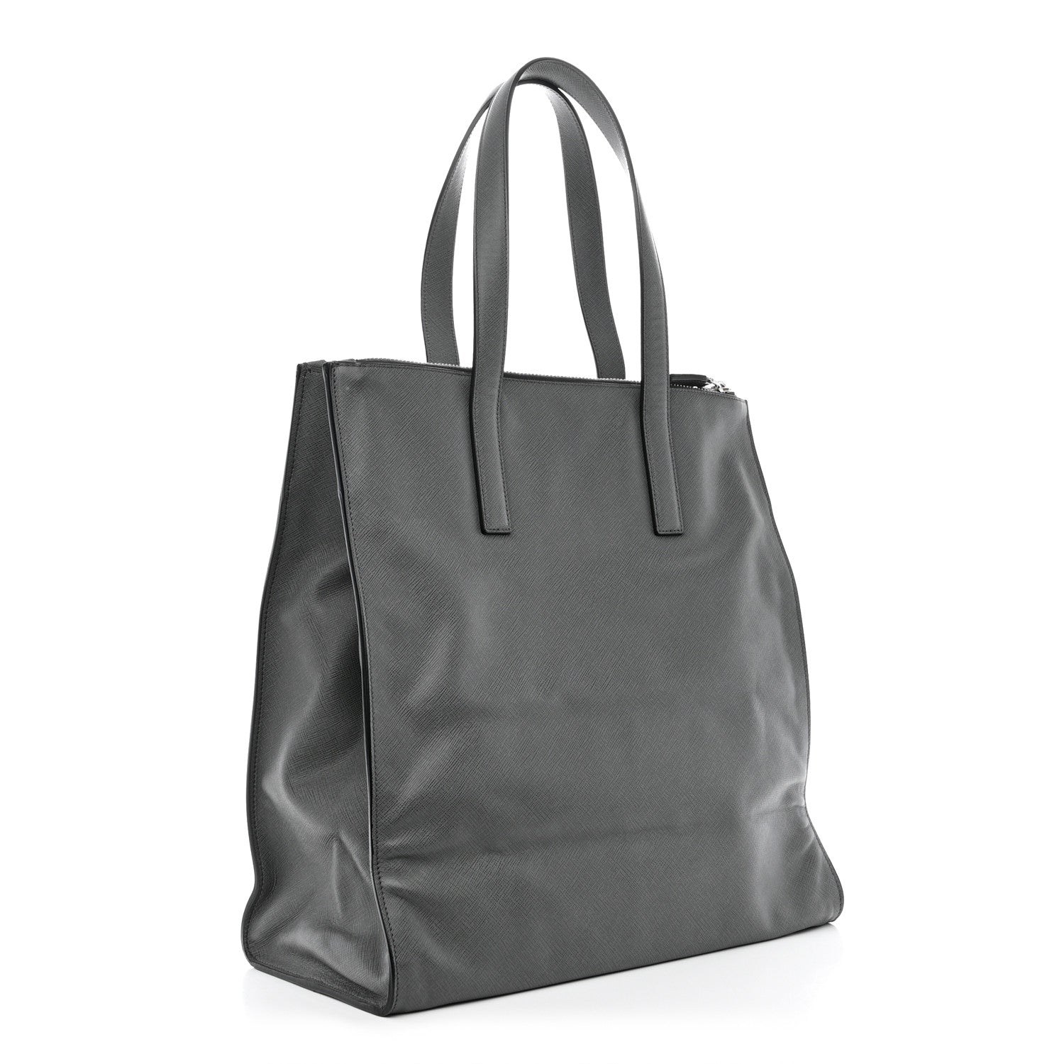 Prada Saffiano Travel Shopping Tote Mercurio 3 of 13