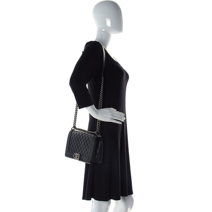 Chanel Calfskin Quilted Medium Boy Flap Black 2 of 9