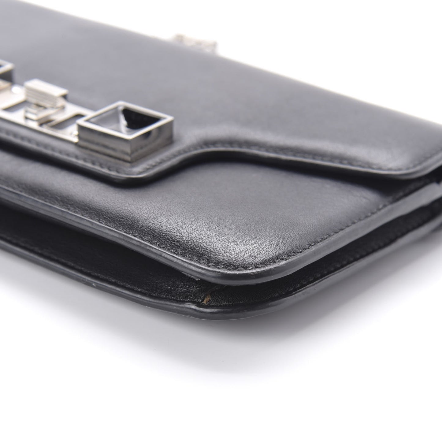 Smooth Calfskin PS11 Chain Wallet Black