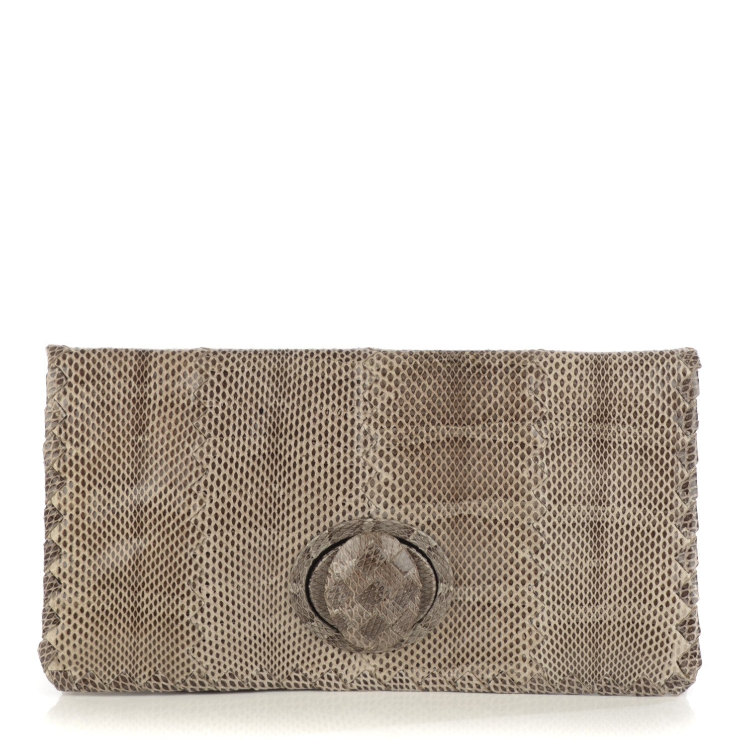 Bottega Veneta Glazed Ayers Livrea Intrecciato Turnlock Clutch Poussin 1 of 8