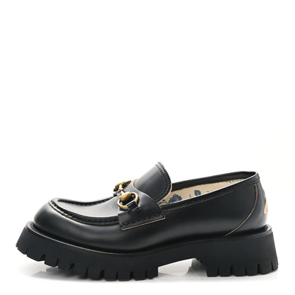 Gucci Cordovan Lux Womens Harald Horsebit 25mm Platform Loafers 38.5 Black 1 of 8