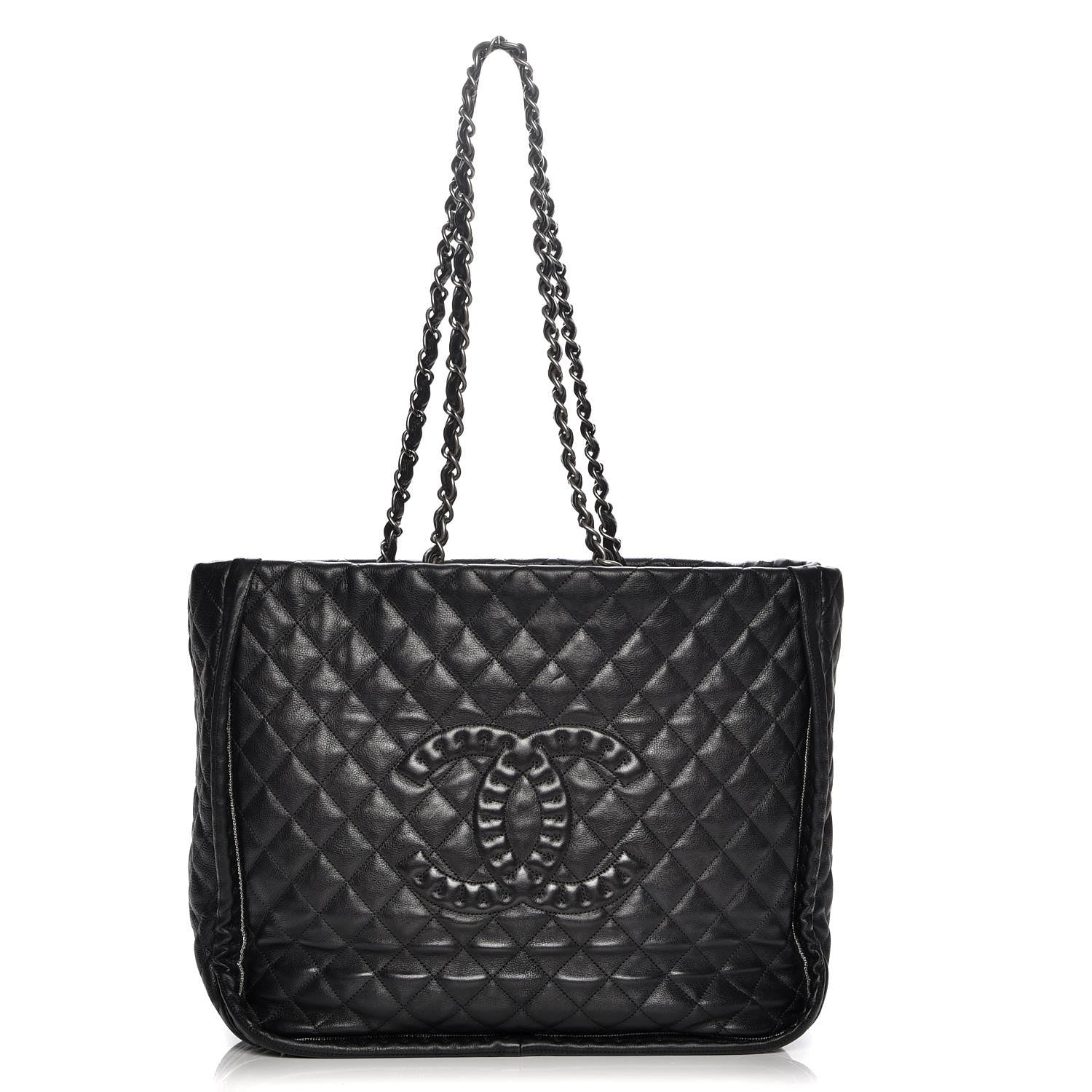 Chanel Calfskin Quilted Large Istanbul Tote Black 1 of 8