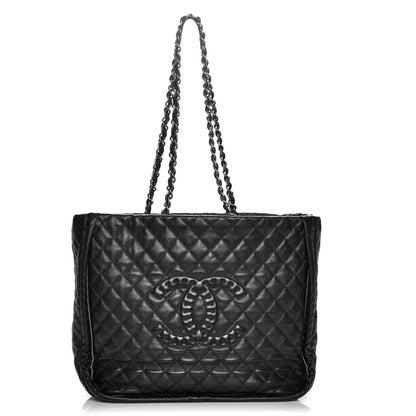 Chanel Calfskin Quilted Large Istanbul Tote Black 1 of 8