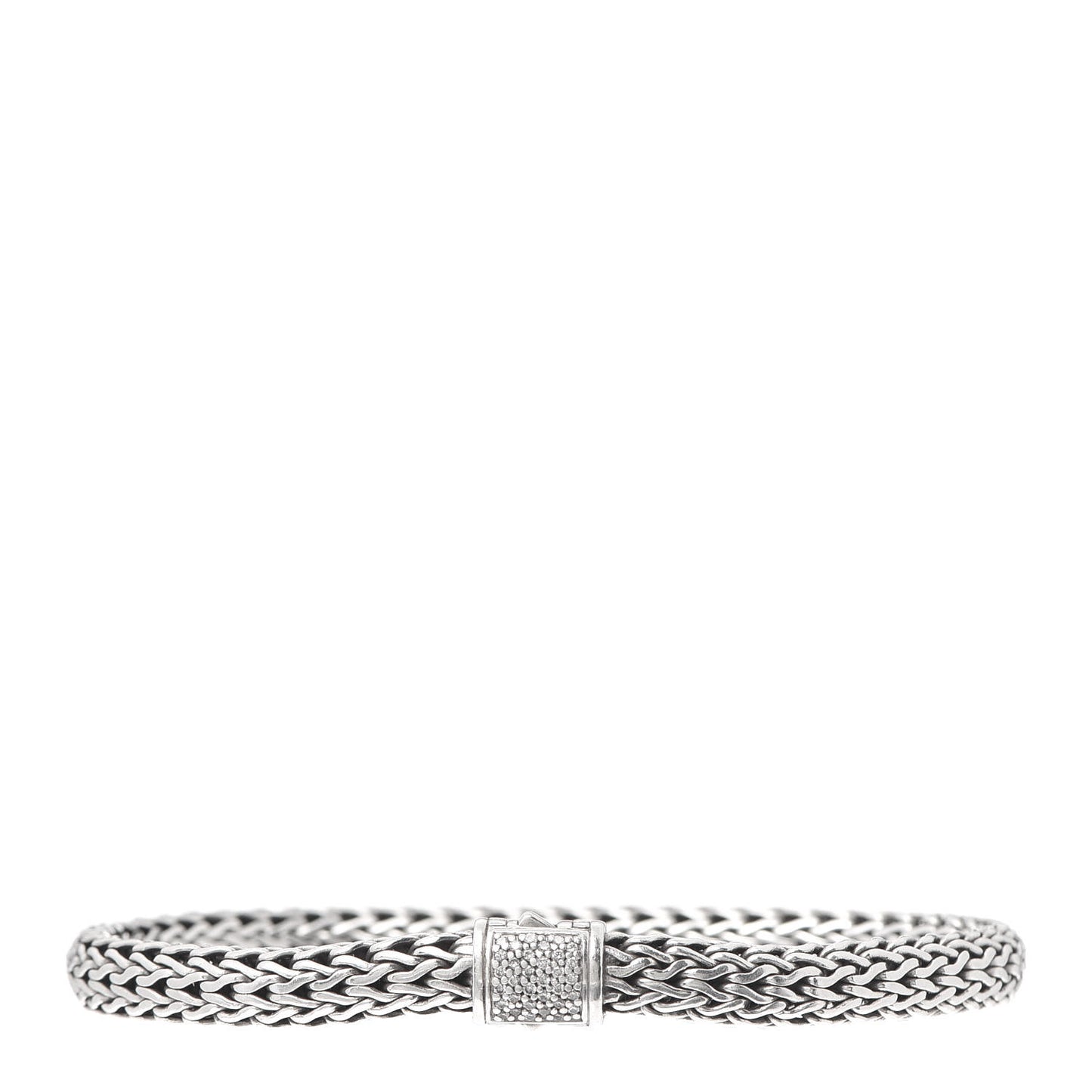 Sterling Silver Diamond 6mm Classic Chain Bracelet